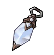 Game item icon labeled "crystal_staff": a crystalline dagger with a leather-wrapped hilt.