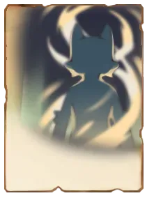 Monster card "m2," showing a glowing blue silhouette of a cat-eared creature surrounded by swirling light.