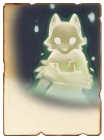 Monster card "m3," depicting a glowing white wolf-like spirit holding a small orb of light.